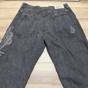 Vintage Y2K Jeans Mens 36x32 Dragon Wide Leg Baggy Skater Skulls Punk JNCO Style
